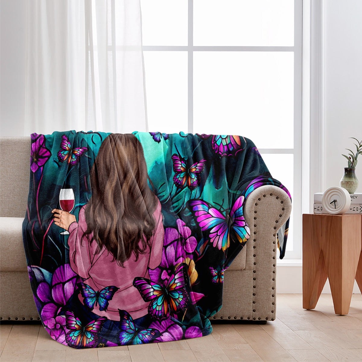 Just A Girl Who Loves Butterflies - Personalized Butterfly Blanket