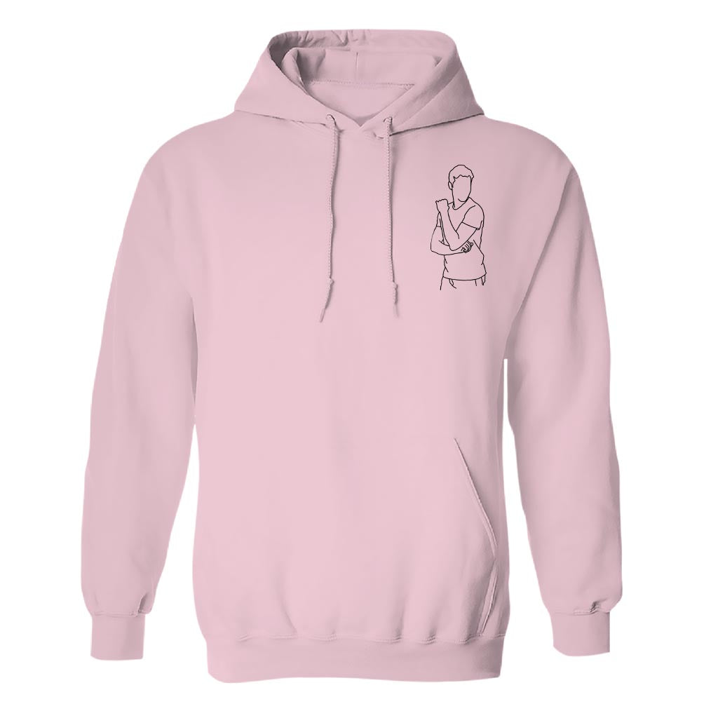 Sweat à capuche brodé personnalisé avec motif au trait - Sweat à capuche brodé personnalisé pour fils