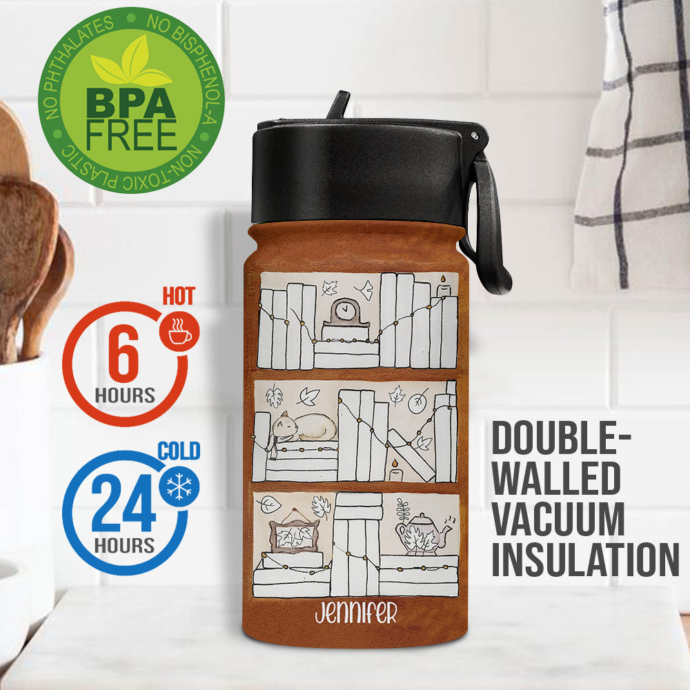 Four Seasons Reading Tracker - Personalized Book Kids Water Bottle