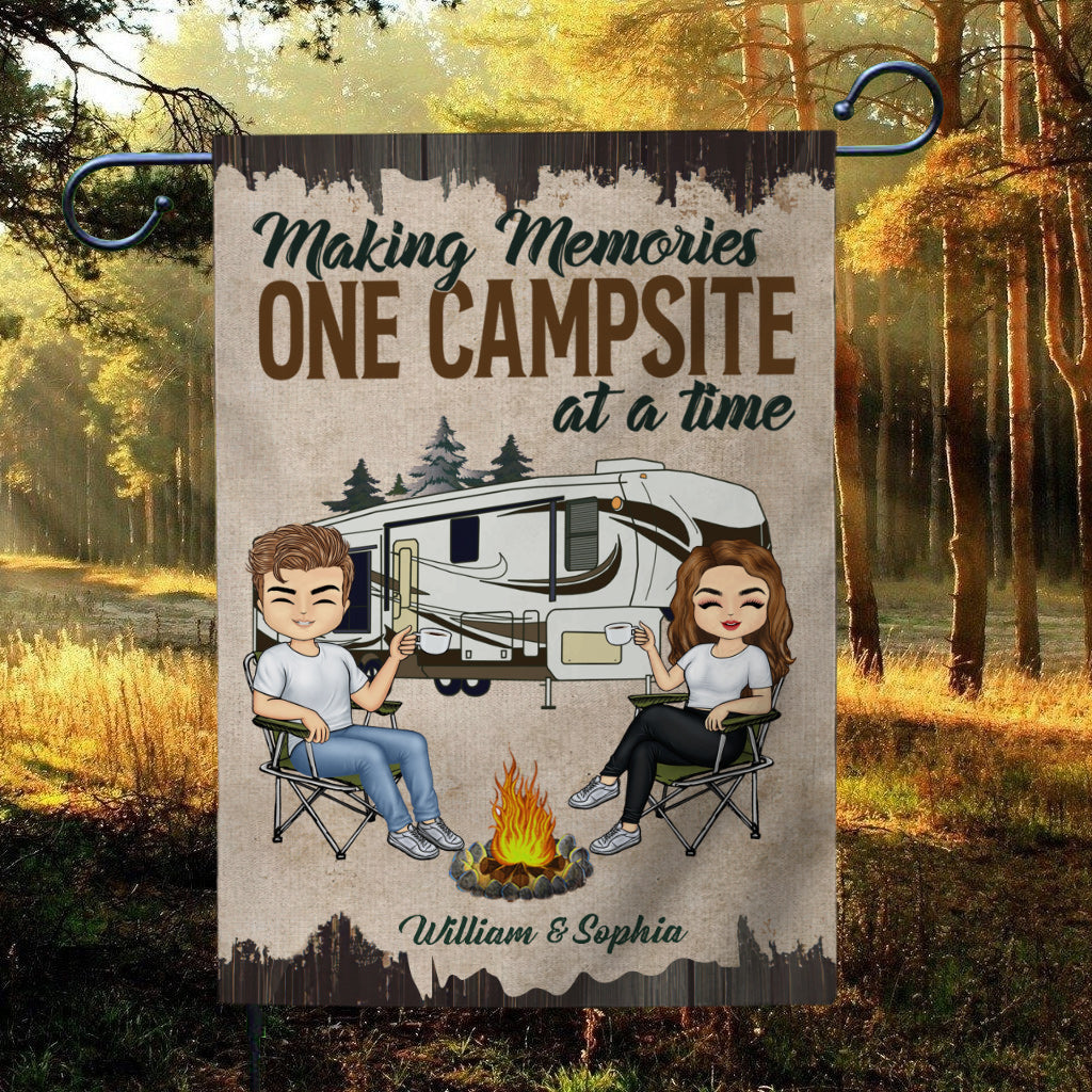 Making Memories - Personalized Couple Camping Garden Flag