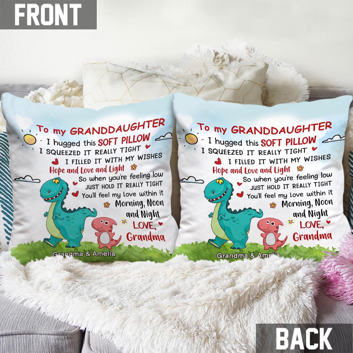 You'll Feel My Love - Personalized Mother's Day Grandma Throw Pillow