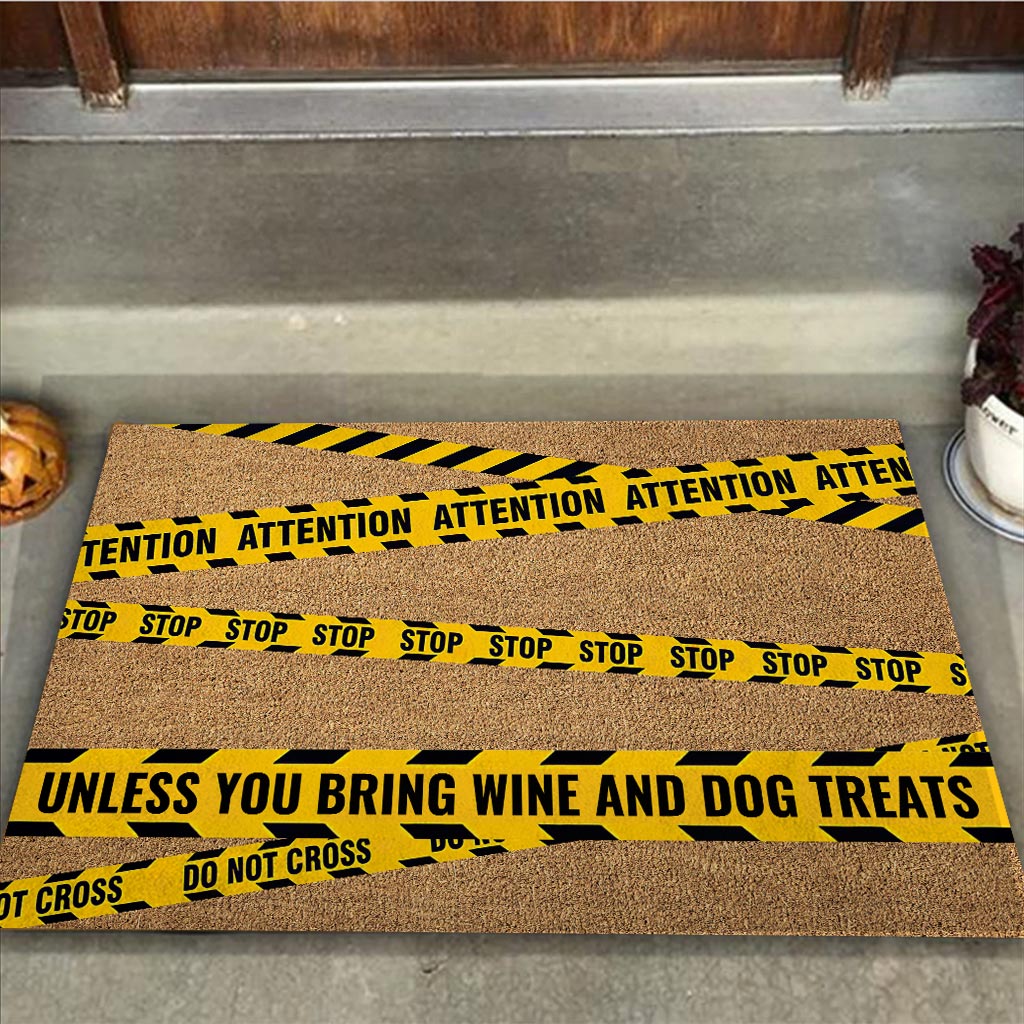 Attention - Dog Coir Pattern Print Doormat