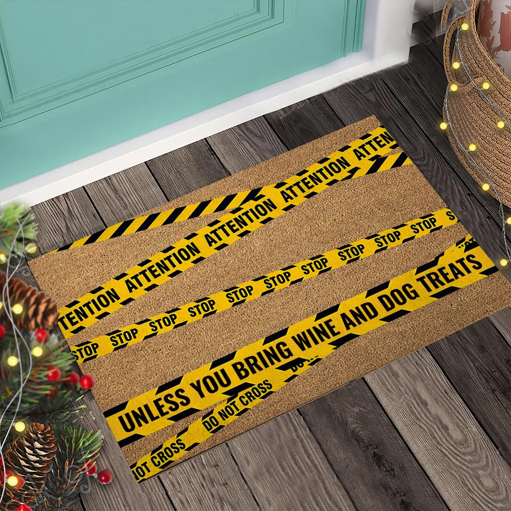 Attention - Dog Coir Pattern Print Doormat