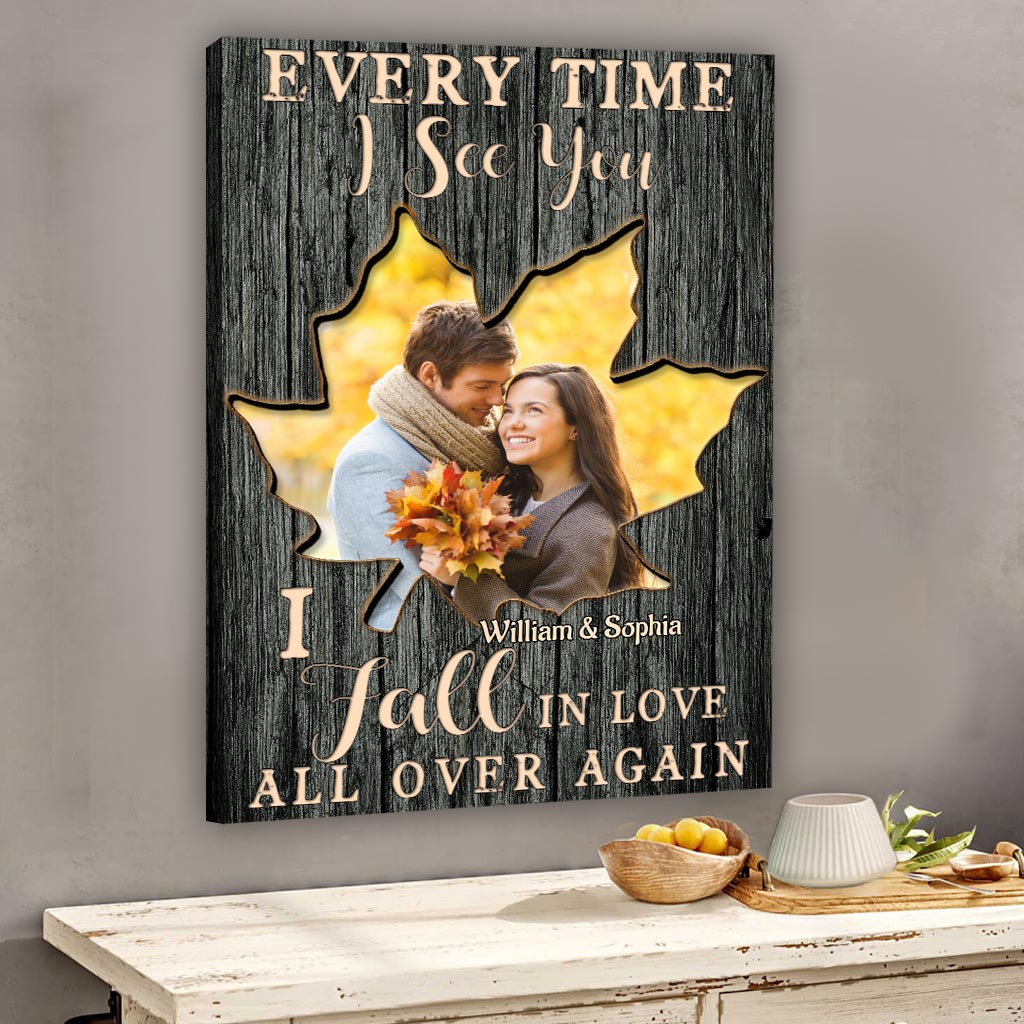 I Fall In Love All Over Again - Personalized Couple Canvas And Poster