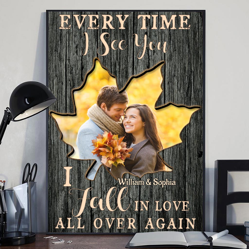 I Fall In Love All Over Again - Personalized Couple Canvas And Poster
