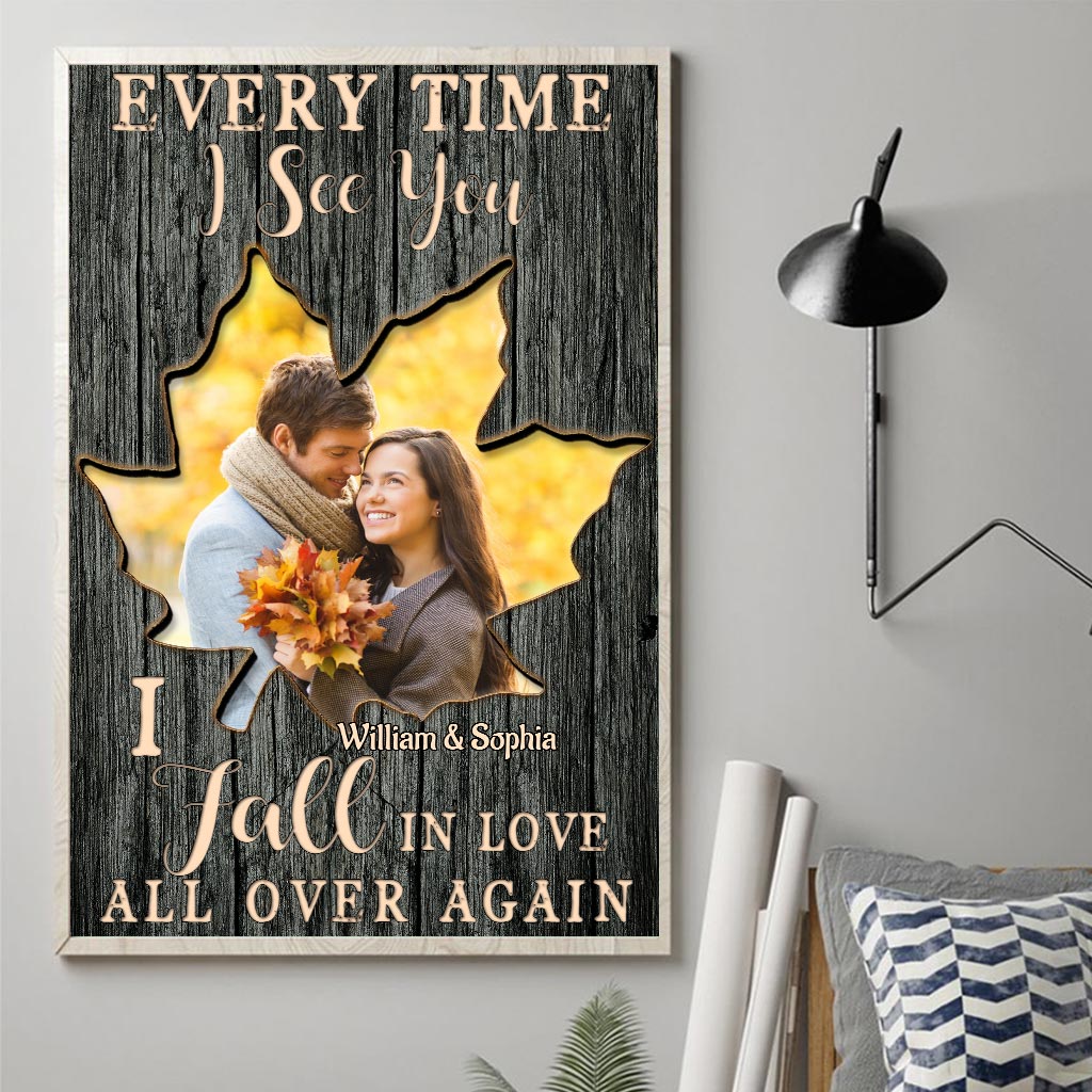 I Fall In Love All Over Again - Personalized Couple Canvas And Poster