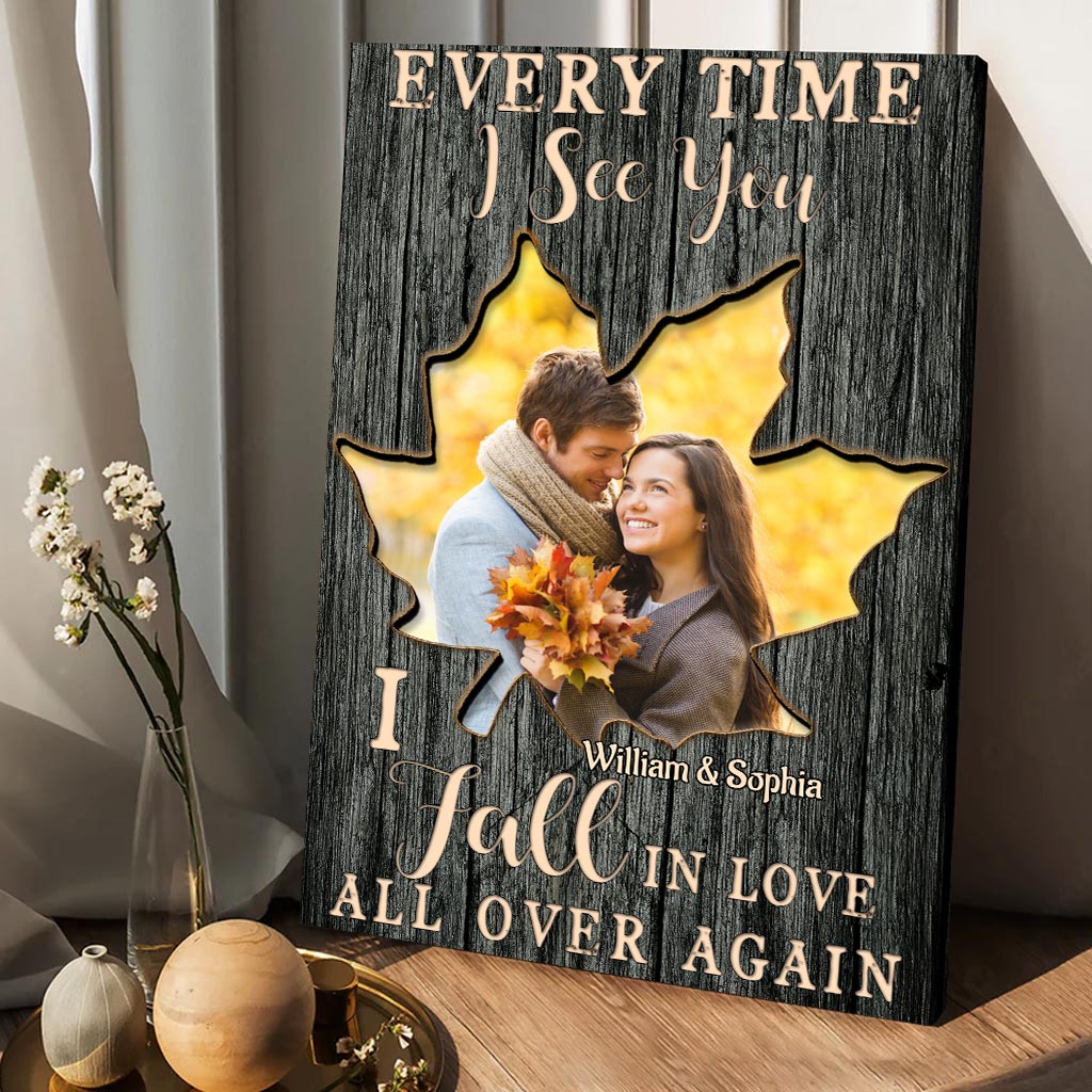 I Fall In Love All Over Again - Personalized Couple Canvas And Poster