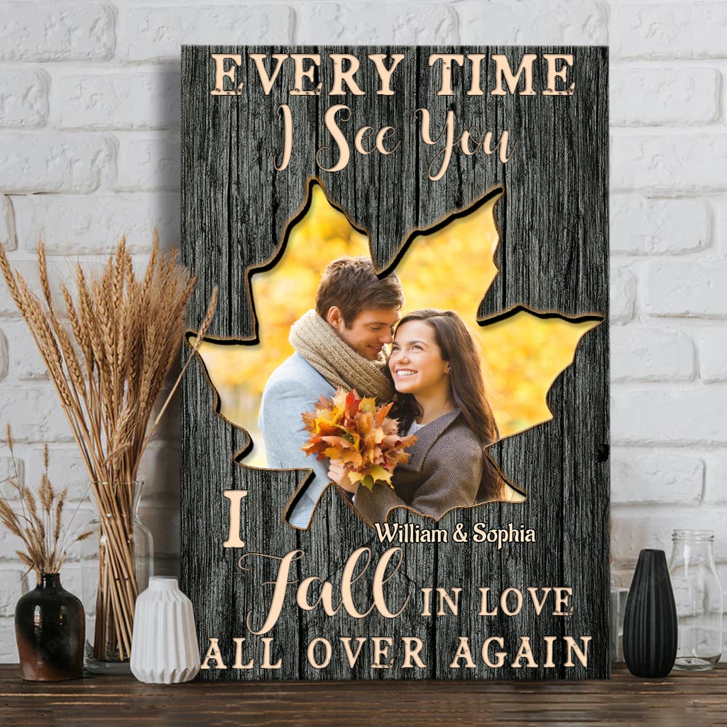I Fall In Love All Over Again - Personalized Couple Canvas And Poster