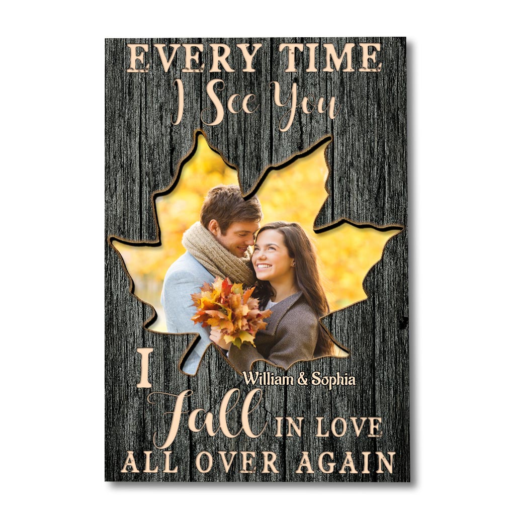 I Fall In Love All Over Again - Personalized Couple Canvas And Poster