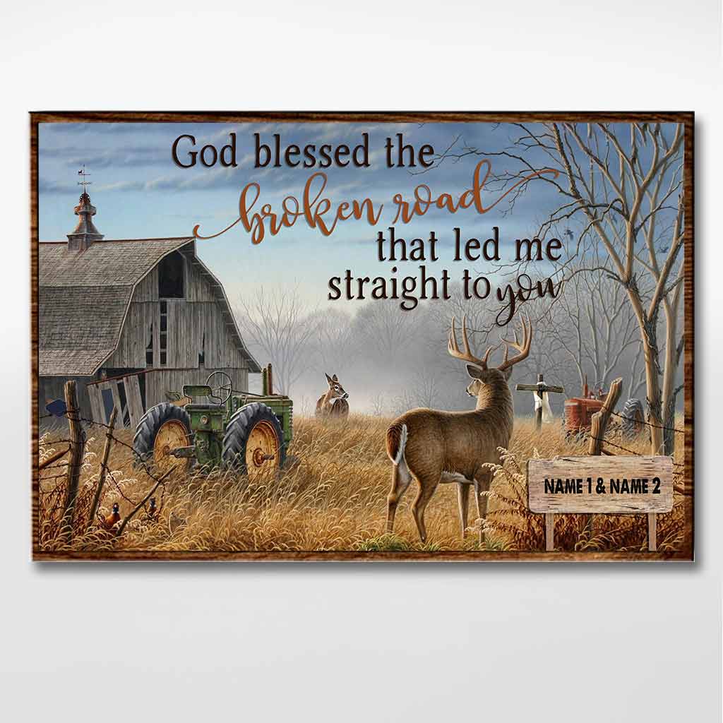 Gott segne den holprigen Weg – Personalisiertes Jagdposter für Paare