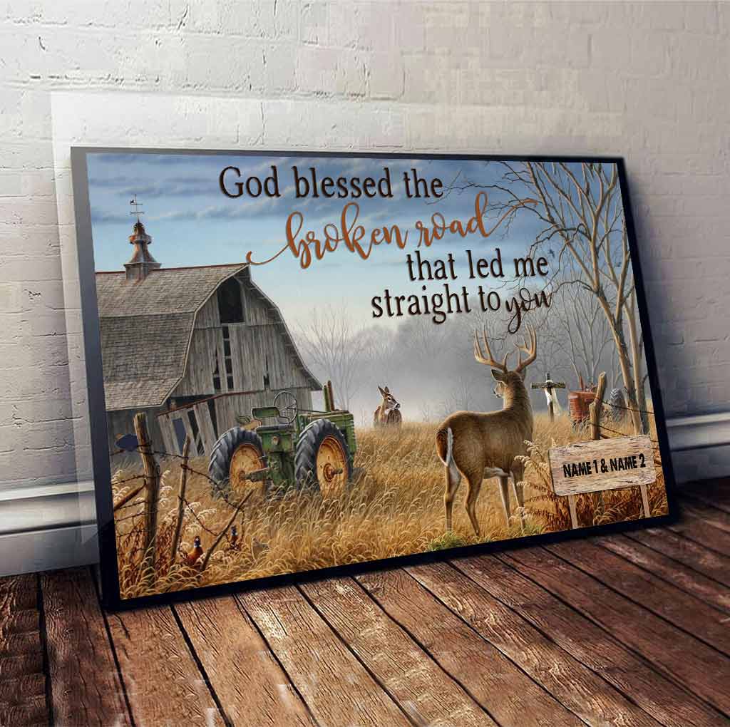 Gott segne den holprigen Weg – Personalisiertes Jagdposter für Paare