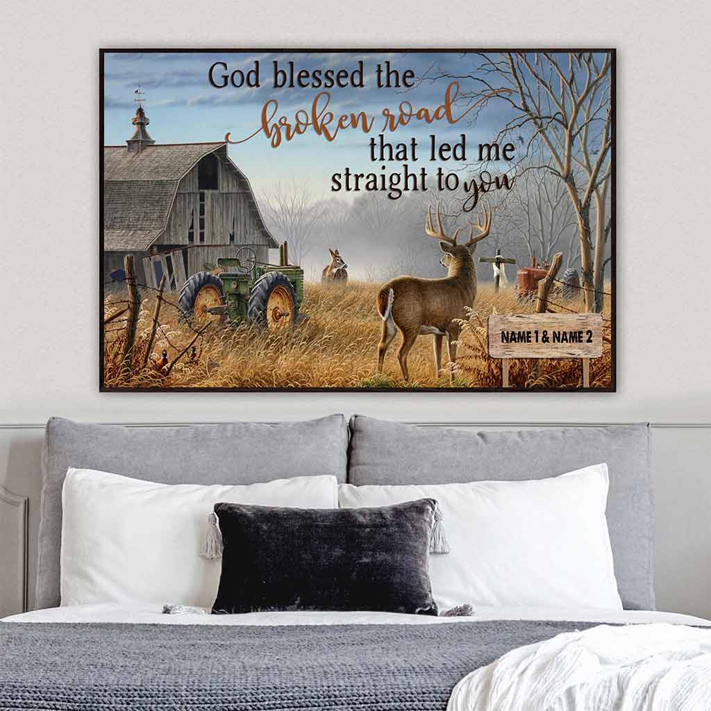 Gott segne den holprigen Weg – Personalisiertes Jagdposter für Paare