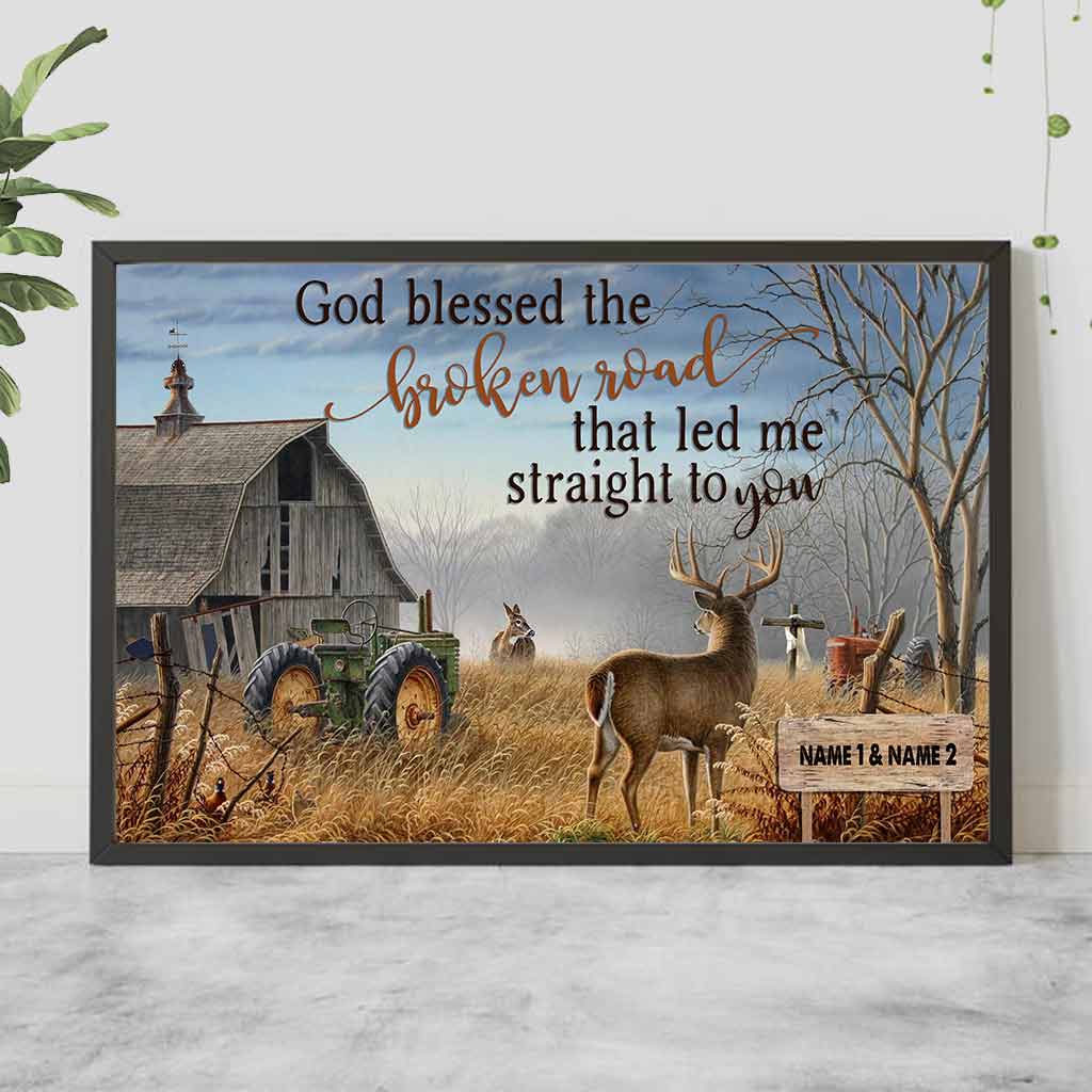 Gott segne den holprigen Weg – Personalisiertes Jagdposter für Paare