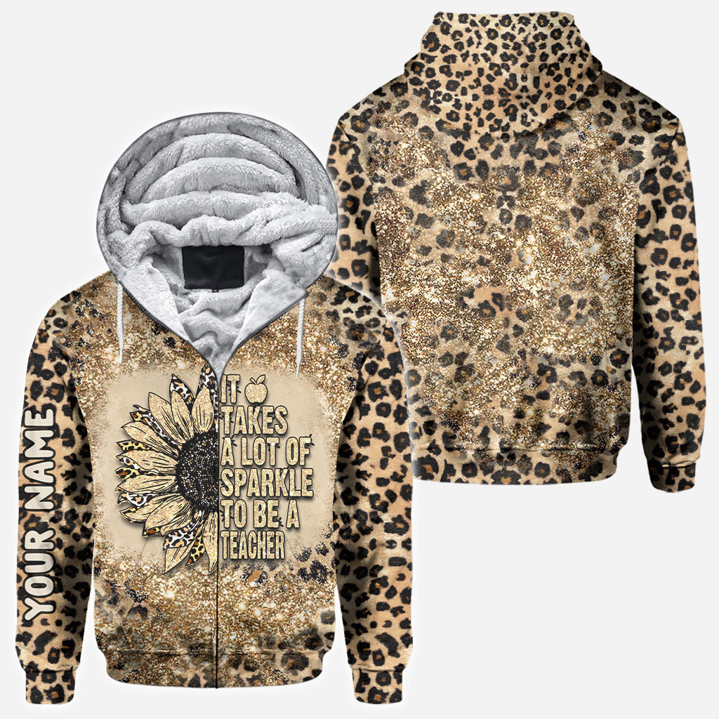 Be A Teacher - Personalized All Over T-shirt and Hoodie With Faux Glitter Print