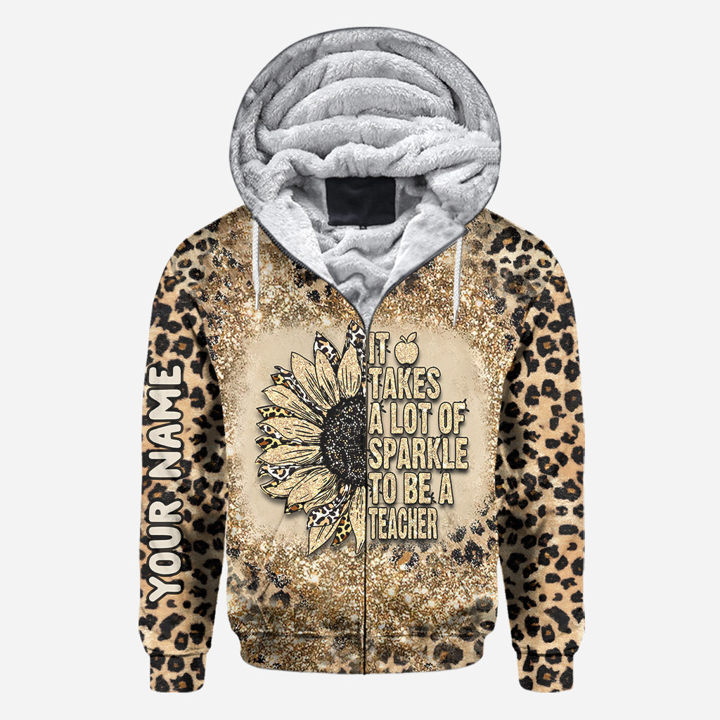 Be A Teacher - Personalized All Over T-shirt and Hoodie With Faux Glitter Print