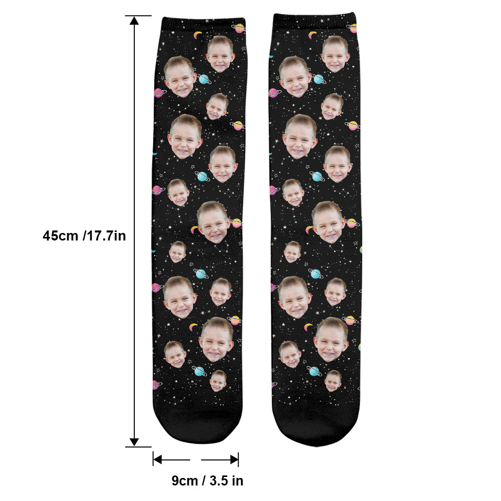 Custom Face Galaxy - Personalized Kid Socks