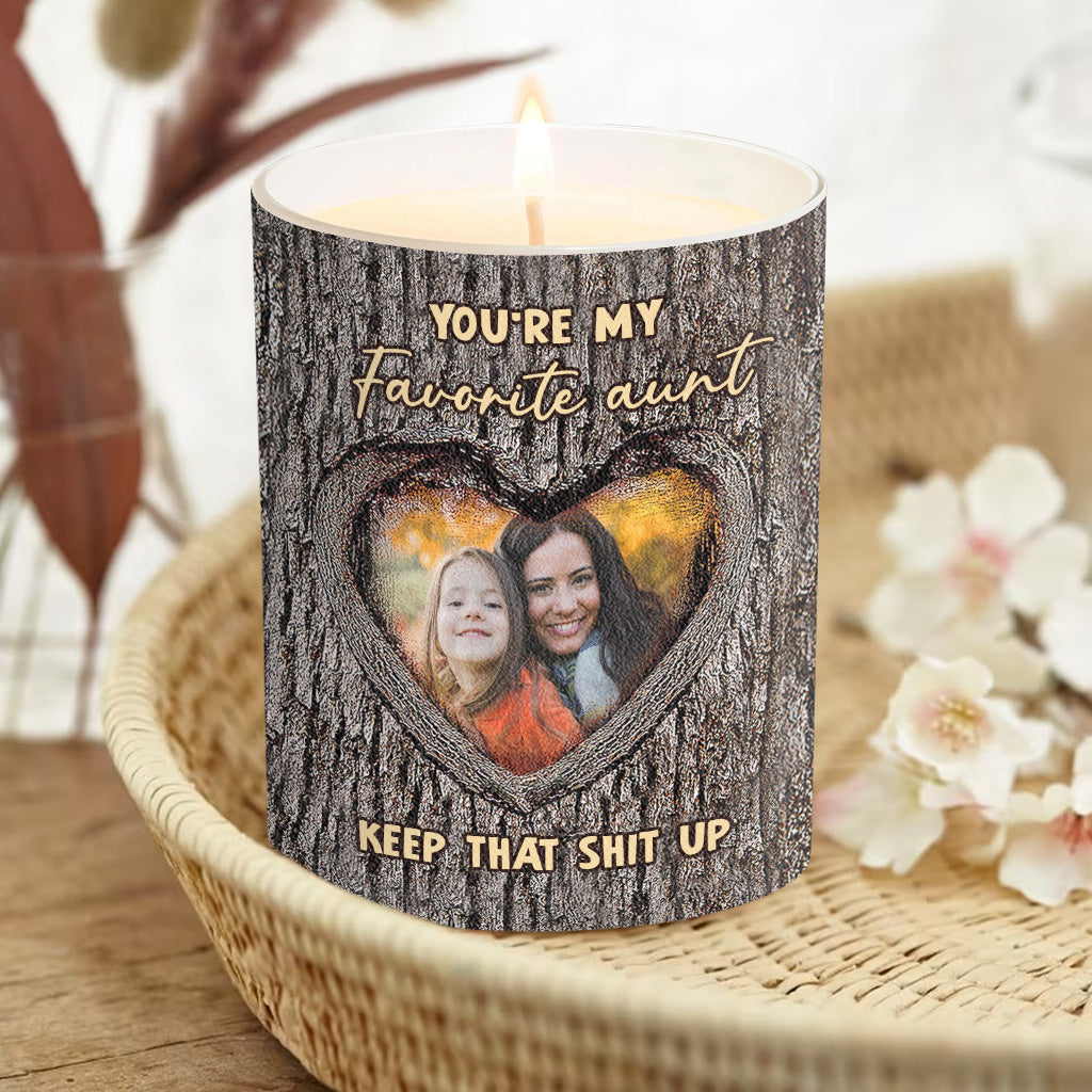 You're My Favorite Aunt - Gift for Aunt - Personalized Candle With Wooden Lid