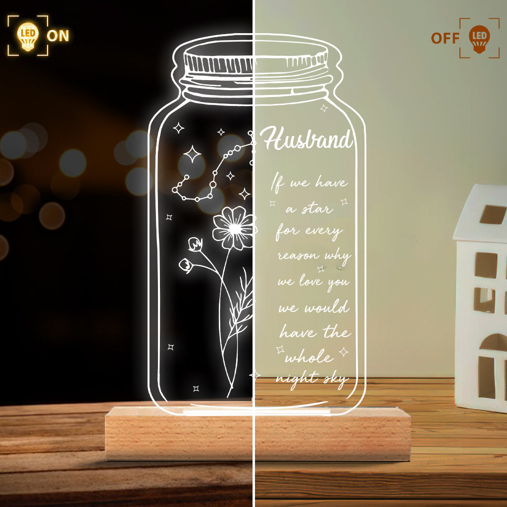 If I Had A Star Birth Flower Zodiac Sign - Gift for mom, grandma, daughter, wife, girlfriend, dad, grandpa, boyfriend, husband - Personalized Shaped Plaque Light Base