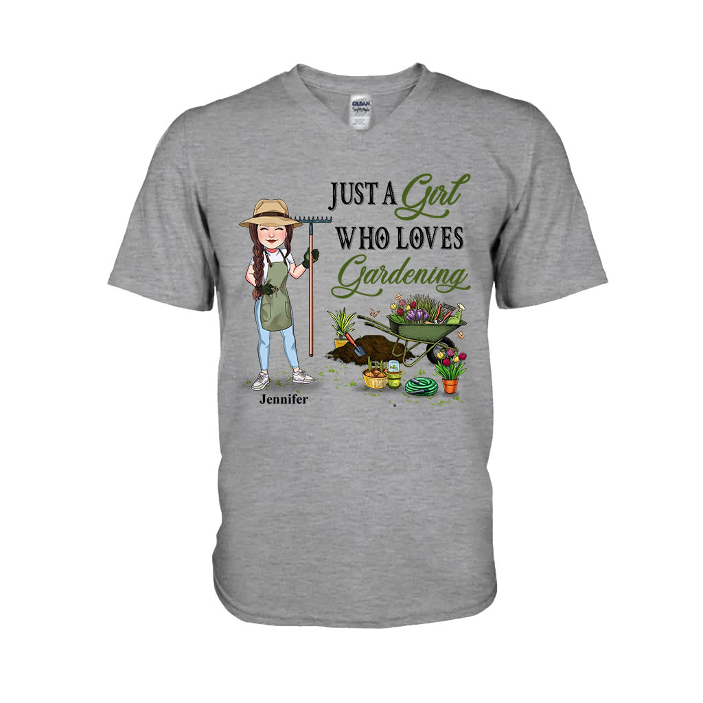 Just A Girl Who Loves Gardening - Personalized Gardening T-shirt & Hoodie