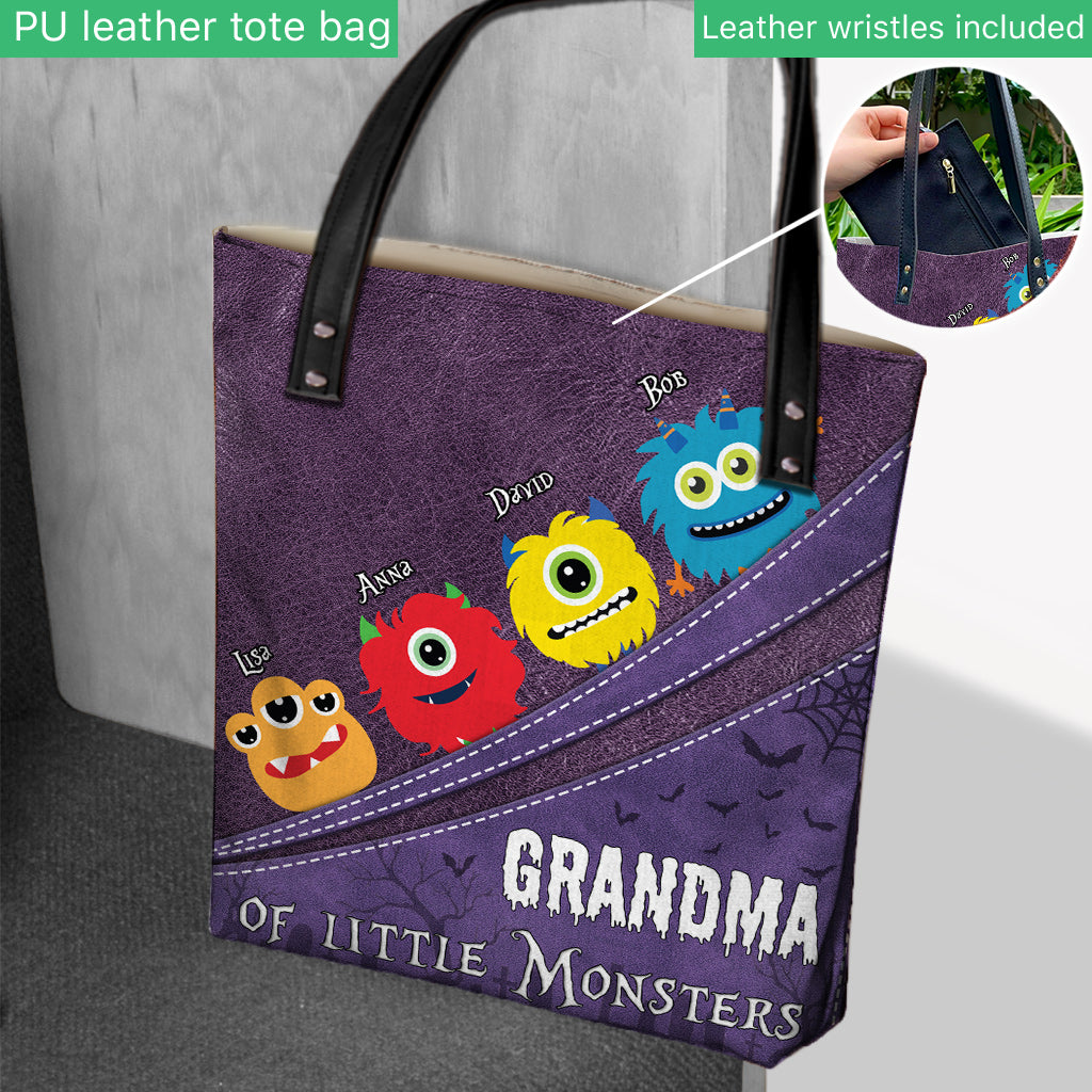 Grandma Of Little Monsters - Personalized Grandma Tote Bag