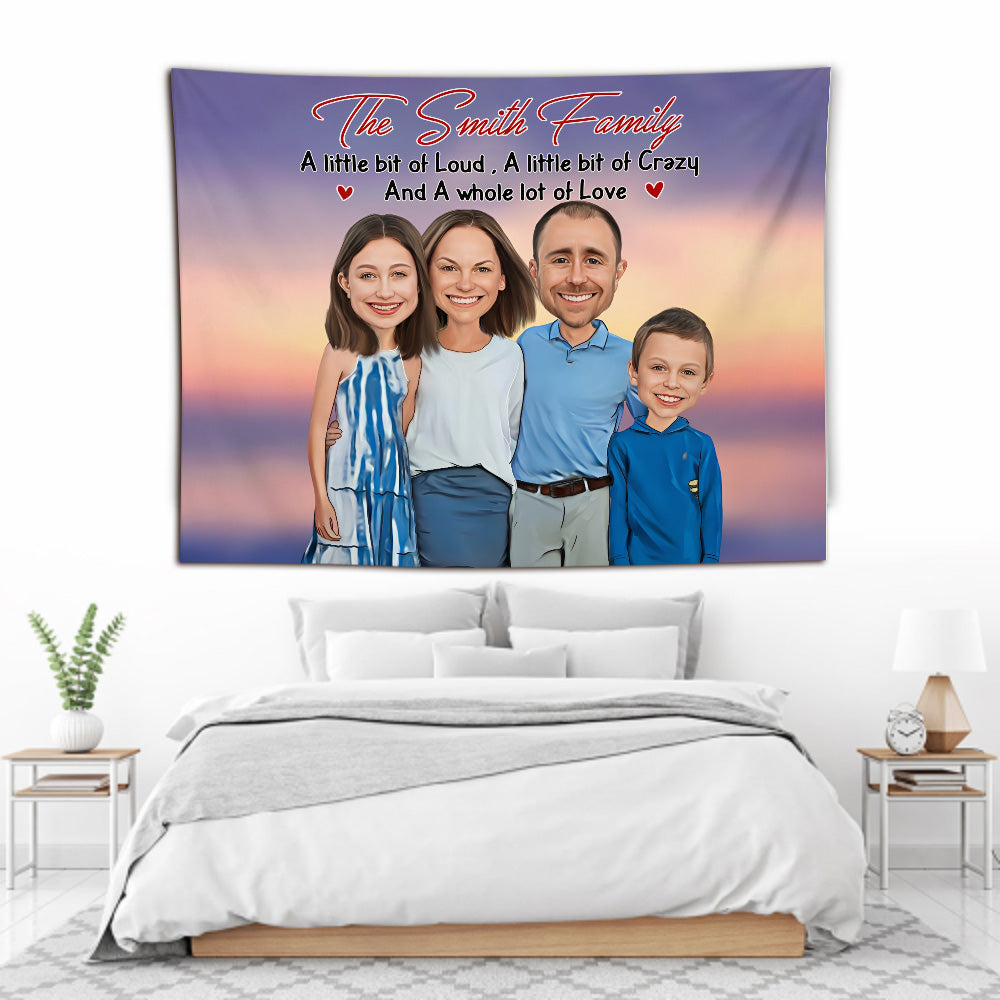 A Whole Lot Of Love - Personalized Family Wall Tapestry