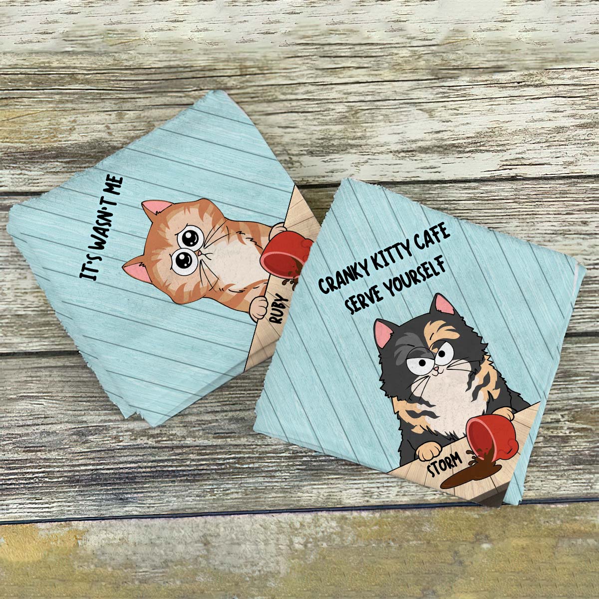 Cranky Kitty Café – Geschenk für Katzenliebhaber – Personalisiertes Handtuch