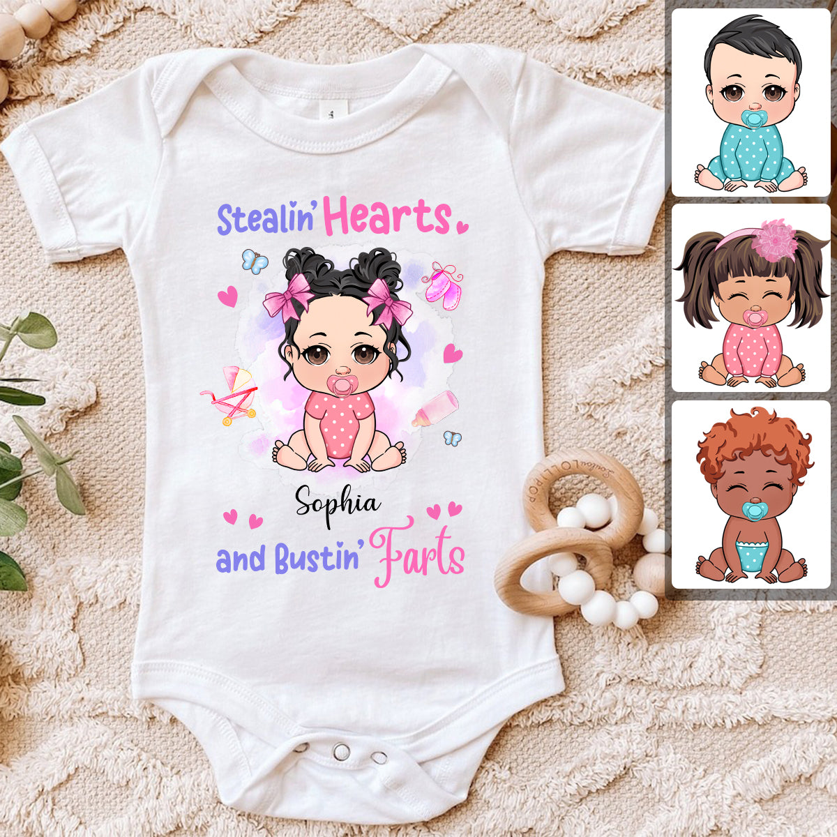 Stealing Hearts - Personalized Newborn Baby Onesie