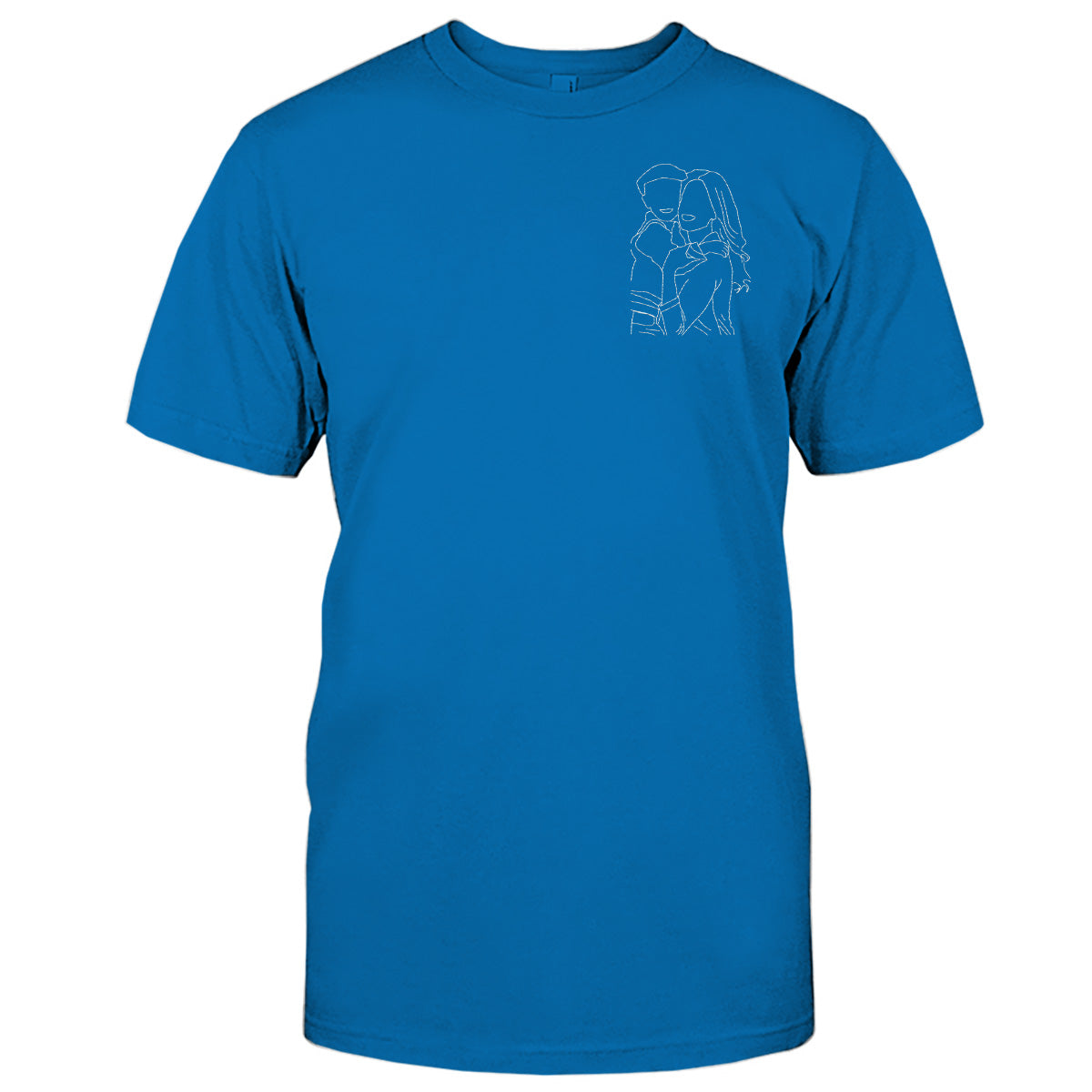 Individuelle Linienzeichnung – Personalisiertes, besticktes T-Shirt für Stiefmütter
