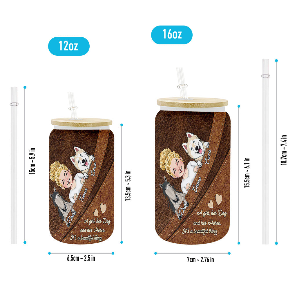 What A Beautiful Thing - Personalized Horse Can Glass