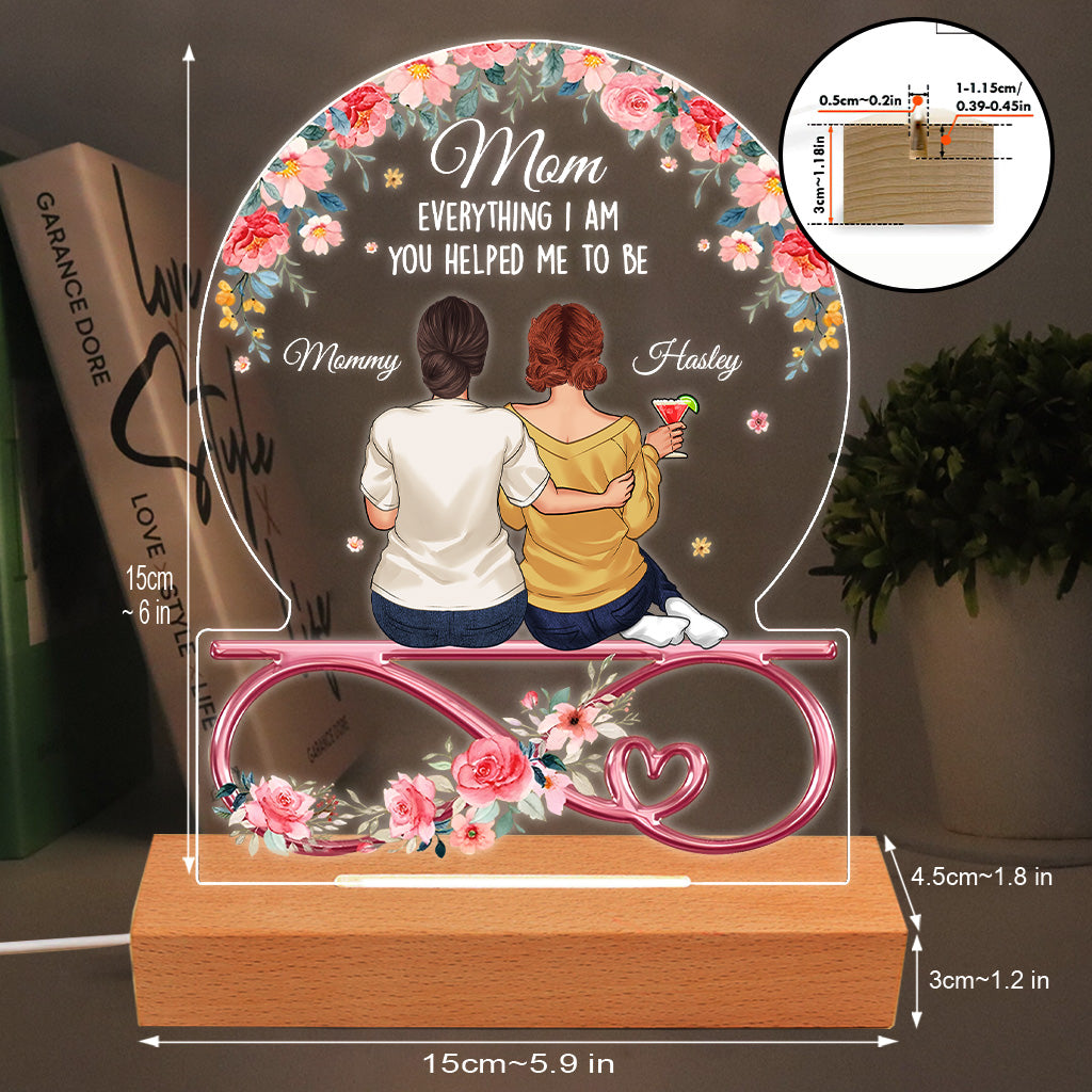 You Helped Me To Be - Personalized Mother Shaped Plaque Light Base