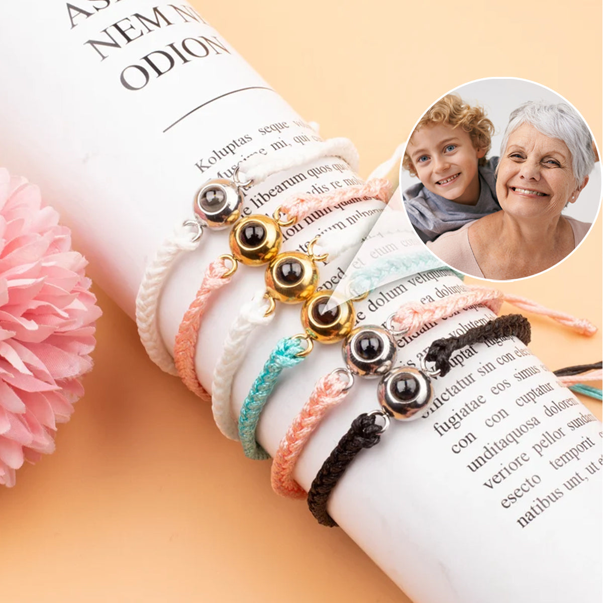 Bracelet de projection personnalisé « Chéri(e) » pour petit-fils