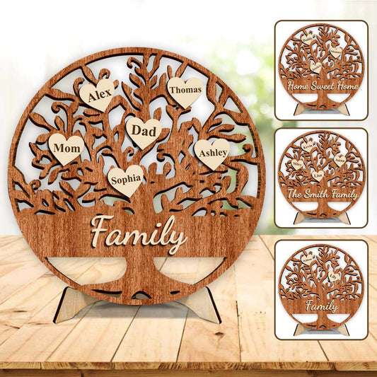 La famille pour toujours - Plaque en bois personnalisée à 2 couches