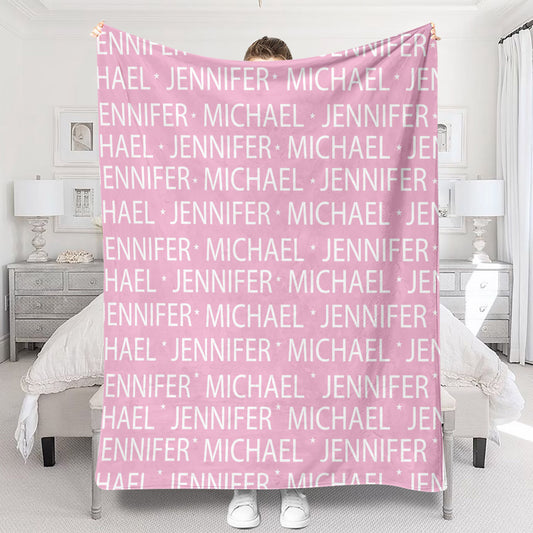 Custom Name Pattern - Personalized Couple Blanket