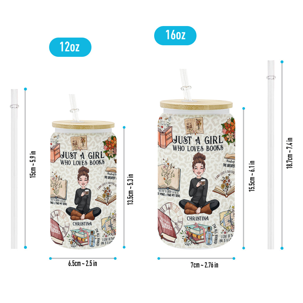 Just A Girl Who Loves Books - Personalized Book Can Glass