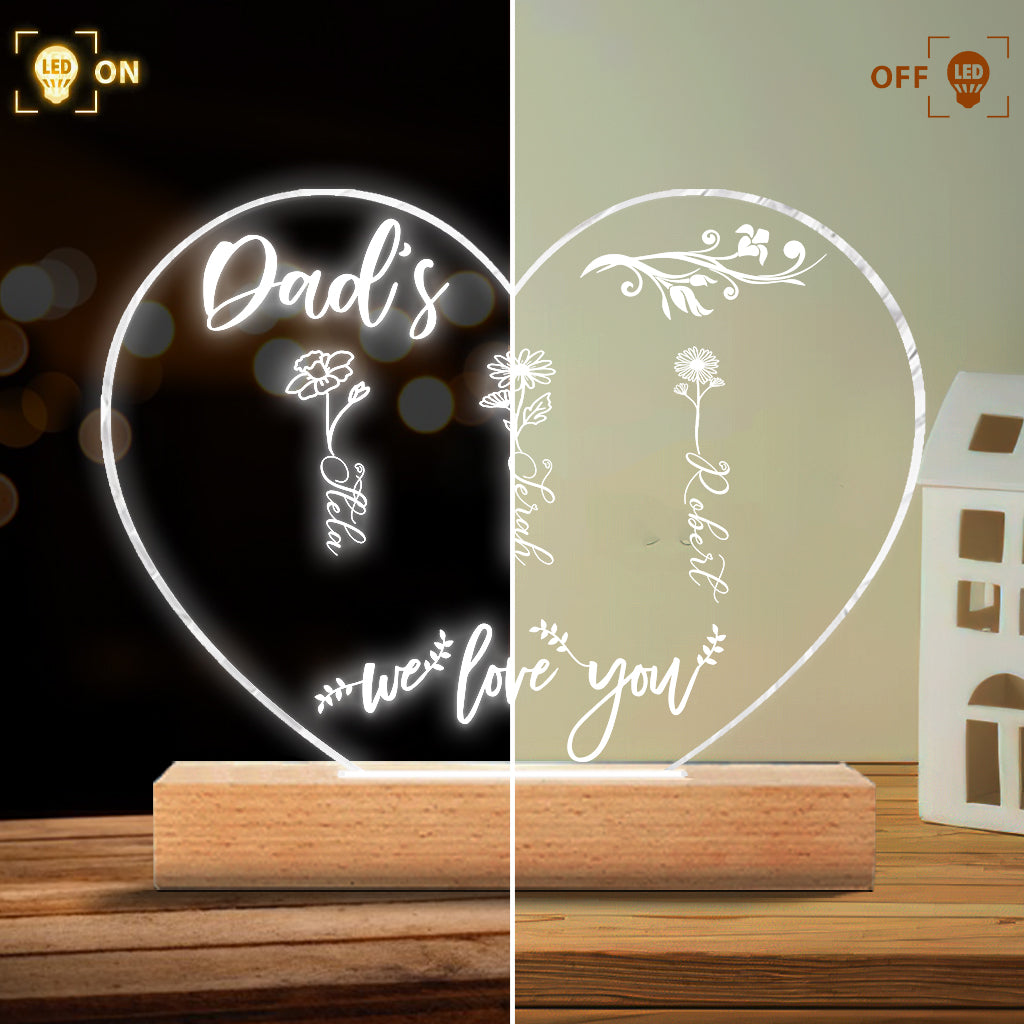 Mom’s Garden - Gift for grandma, mom, aunt, grandpa - Personalized Shaped Plaque Light Base