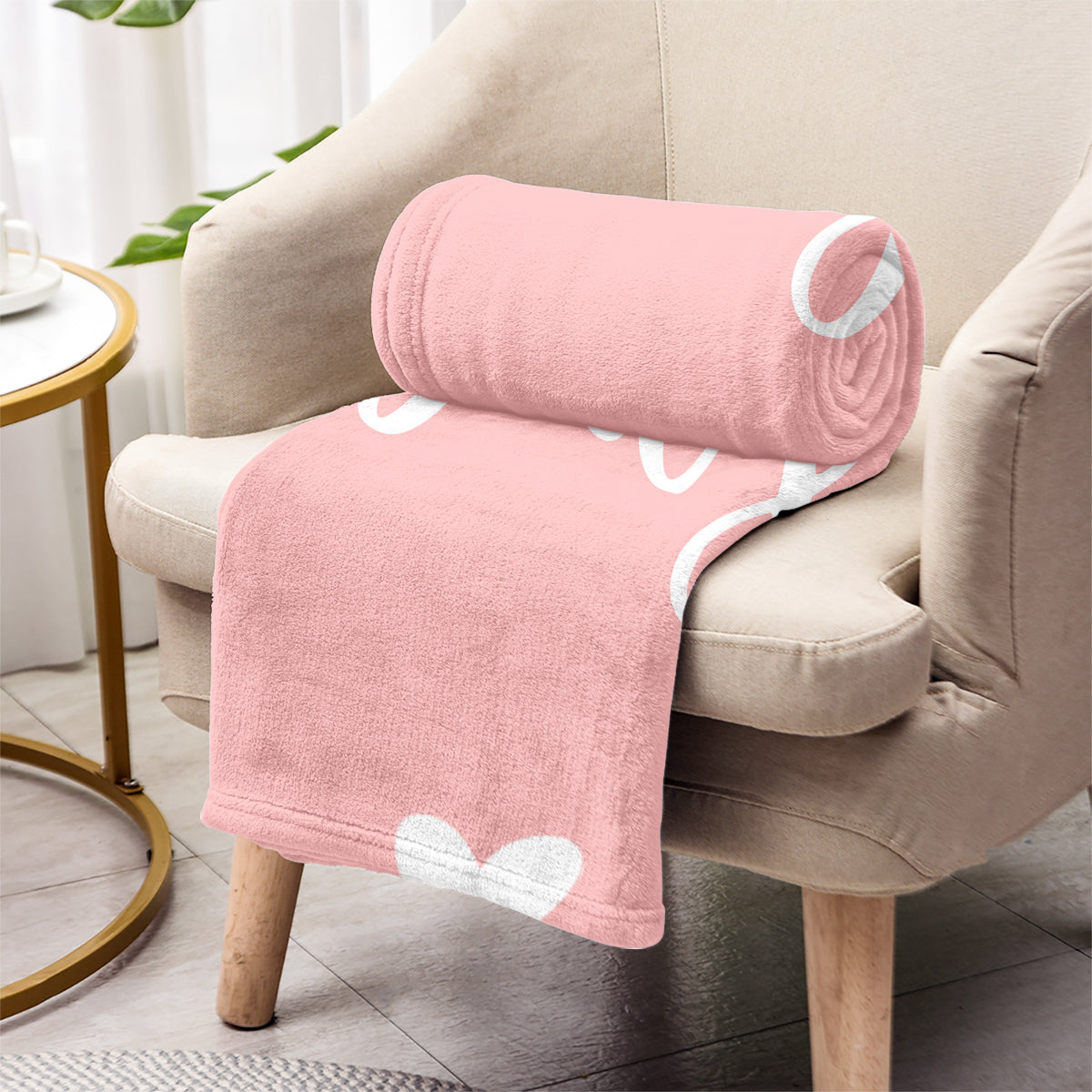 Custom Name Heart Pattern - Personalized Mother Blanket