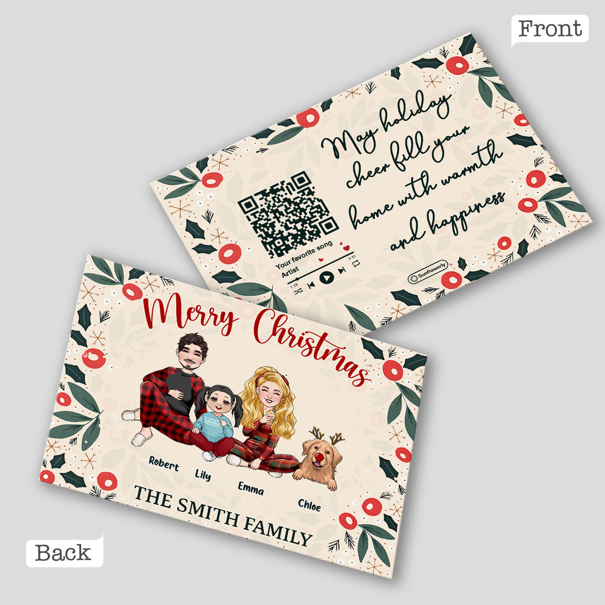 Merry Christmas - Personalized Family Greeting Card