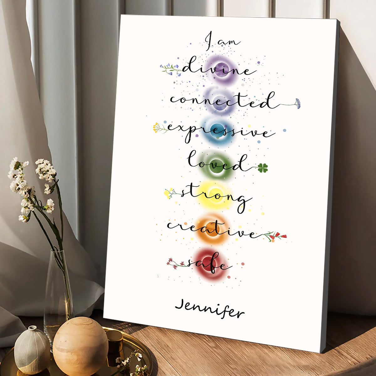 I Am Divine - Personalized Yoga Canvas And Poster