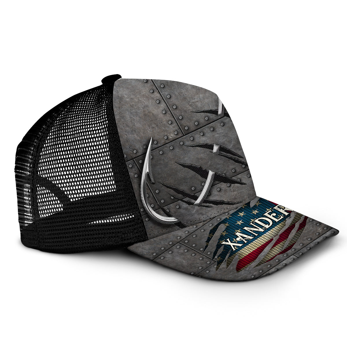 Casquette trucker personnalisée avec motif hameçon et design original -