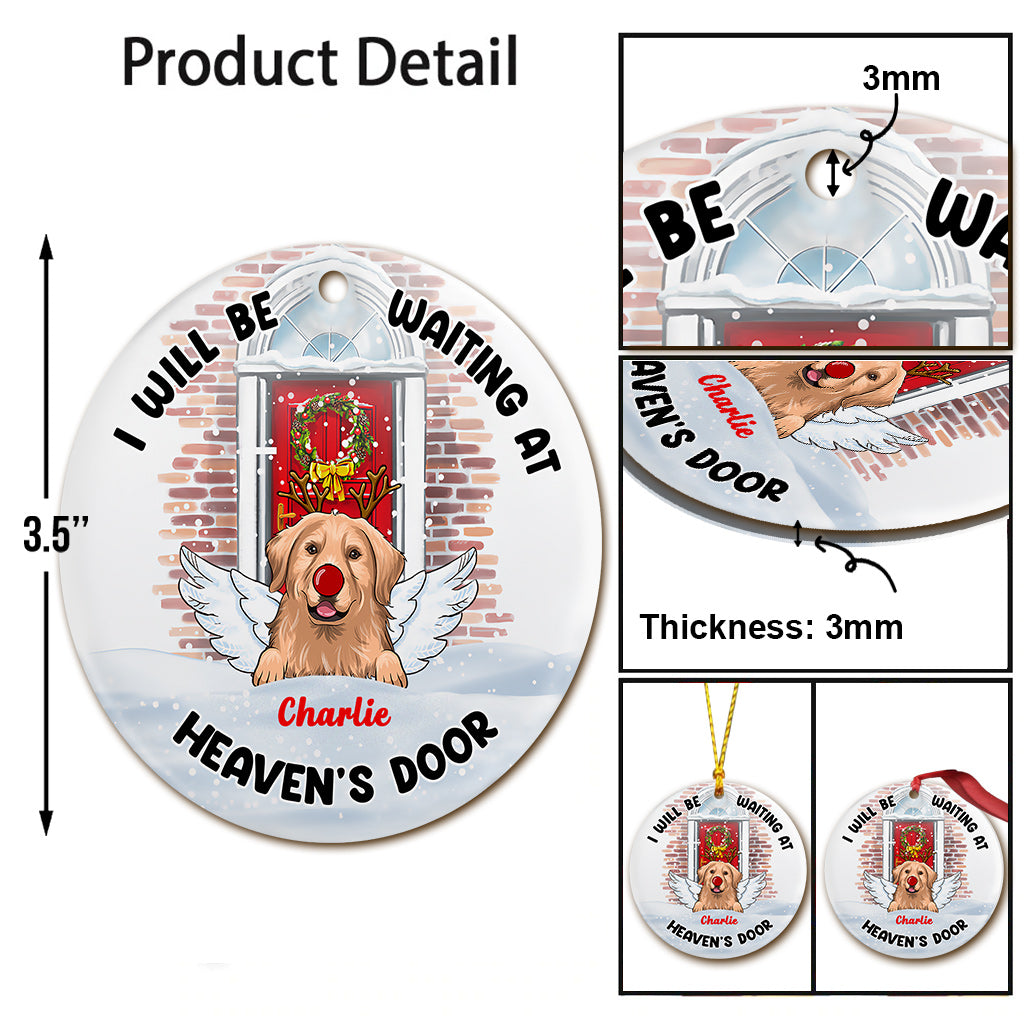 Je t'attendrai aux portes du paradis - Ornement pour chien personnalisé