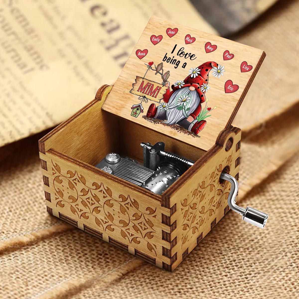 Love Being A Nana - Personalized Mother's Day Grandma Hand Crank Music Box