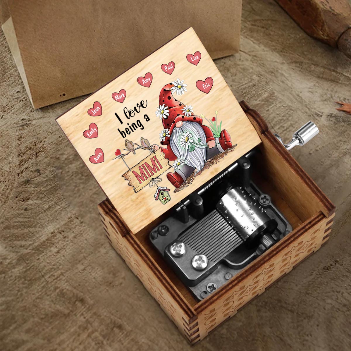 Love Being A Nana - Personalized Mother's Day Grandma Hand Crank Music Box