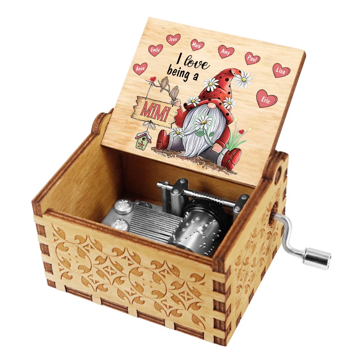 Love Being A Nana - Personalized Mother's Day Grandma Hand Crank Music Box