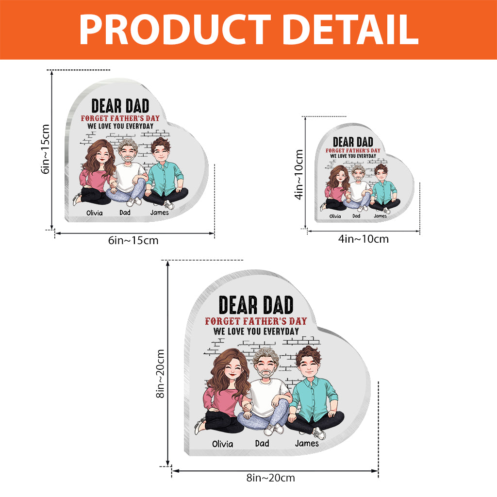 Dear Dad - Personalized Father's Day Father Custom Shaped Acrylic Plaque