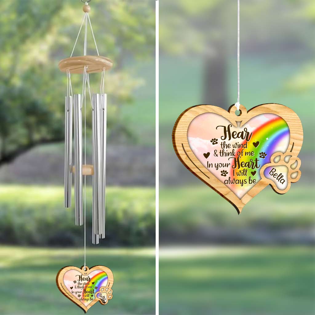 Hear The Wind And Think Of Me - Personalized Dog Wind Chime