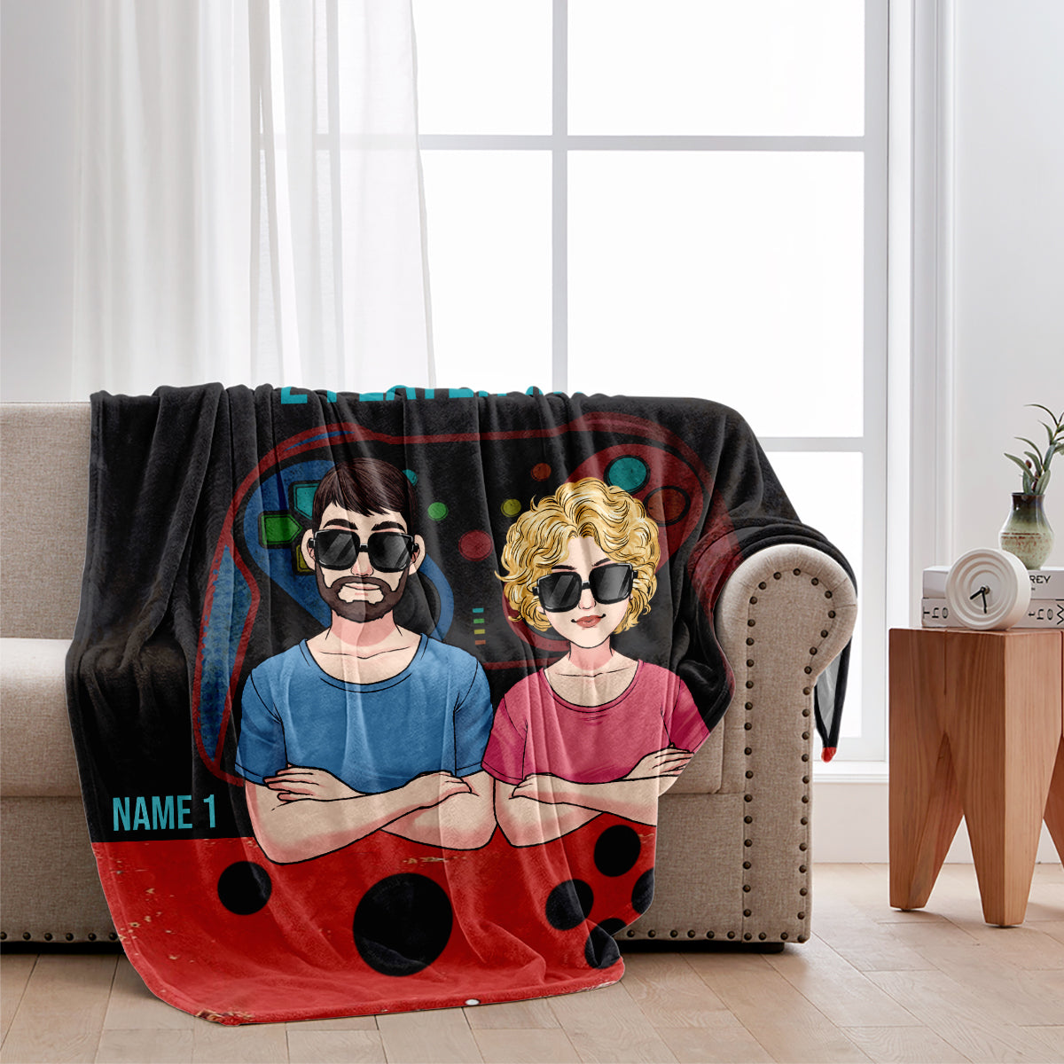 Forever In 2 Player Mode - Personalized Video Game Blanket