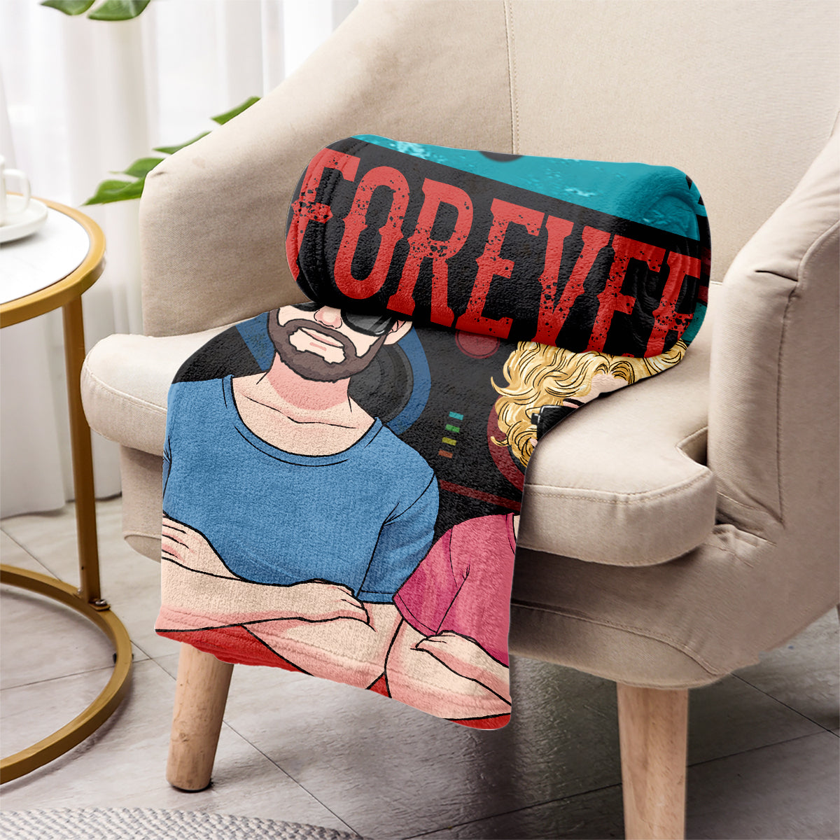 Forever In 2 Player Mode - Personalized Video Game Blanket