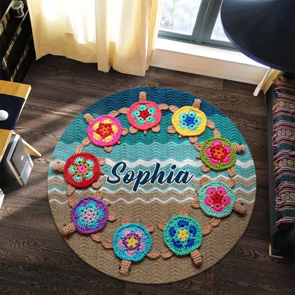 Love Turtles - Personalized Turtle Round Rug