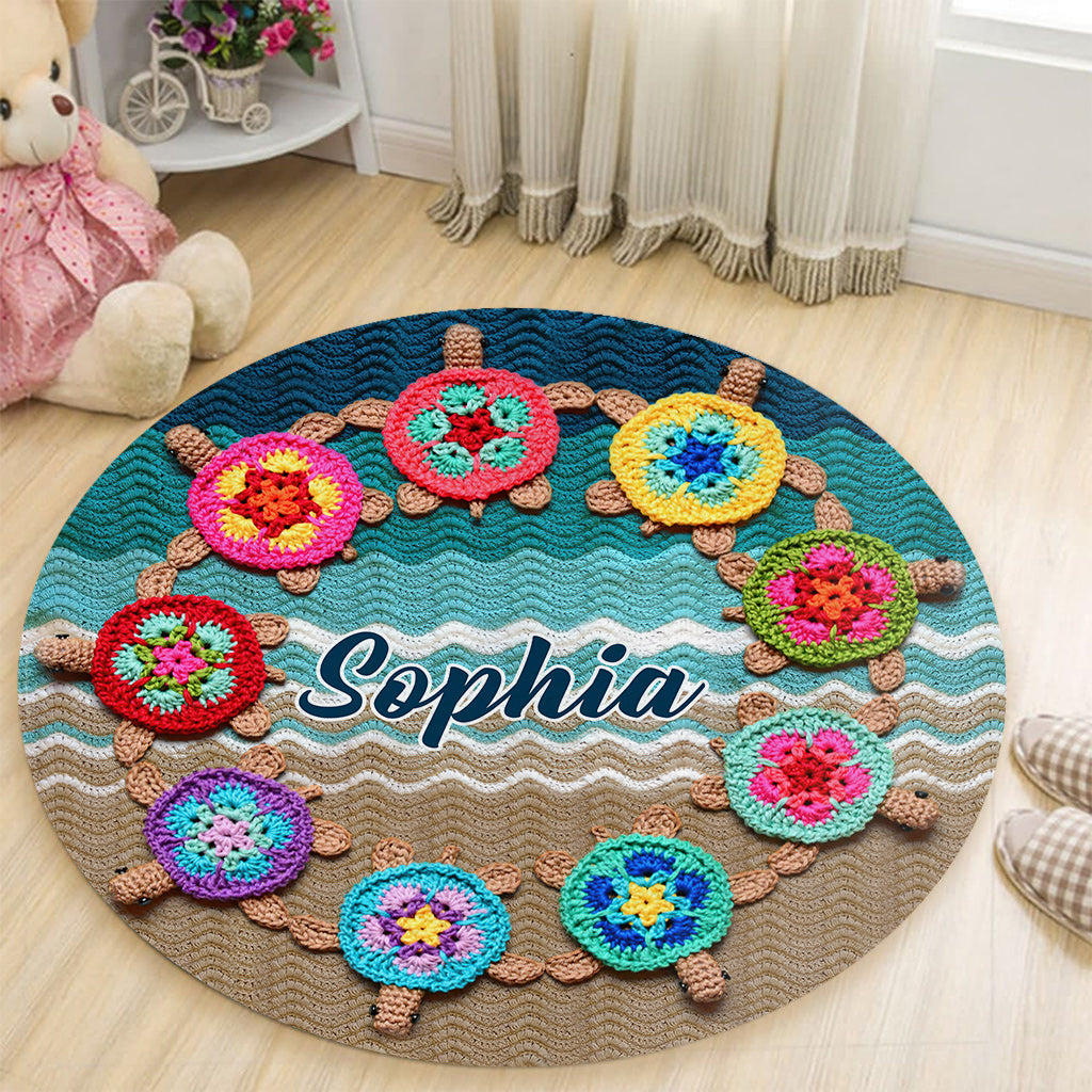 Love Turtles - Personalized Turtle Round Rug
