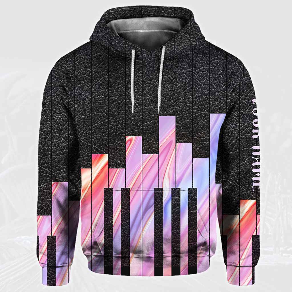 Personalisiertes T-Shirt und Hoodie mit Musik- und Klaviermotiv